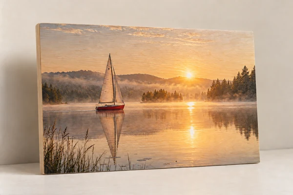 Photo on light wood · Raised print · AI preview