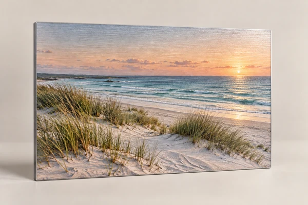 Photo print on brushed aluminium · Raised print · AI preview