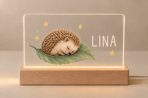 Acrylic lamp and night light · Raised print · AI preview