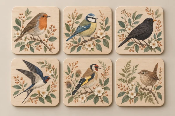 Set of coasters · Flat print · AI preview