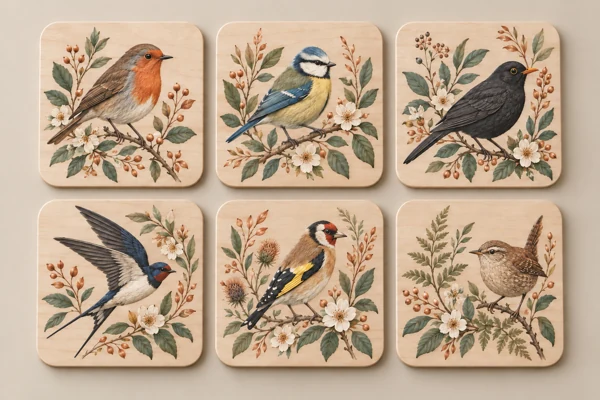Set of coasters · Raised print · AI preview
