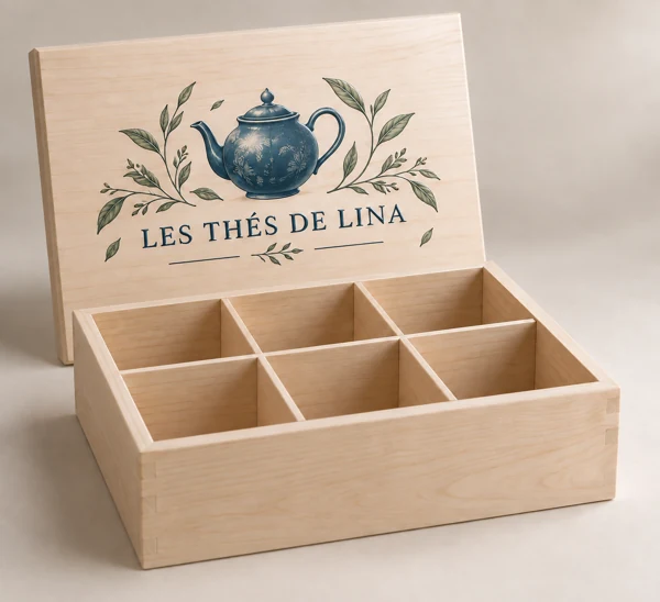 Tea, coffee or recipe box · Raised print · AI preview