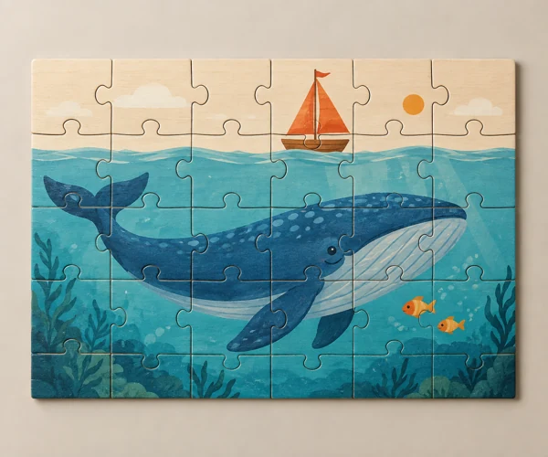 Photo or drawing jigsaw · Flat print · AI preview