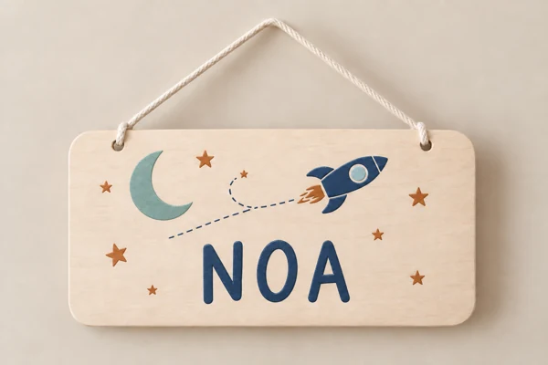 Bedroom door plaque · Raised print · AI preview
