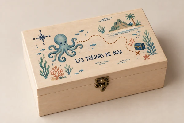 Treasure box · Raised print · AI preview