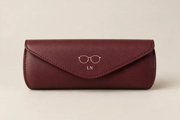 Leather glasses case · Flat print · AI preview