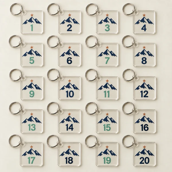 Keyring set for the team · Raised print · AI preview