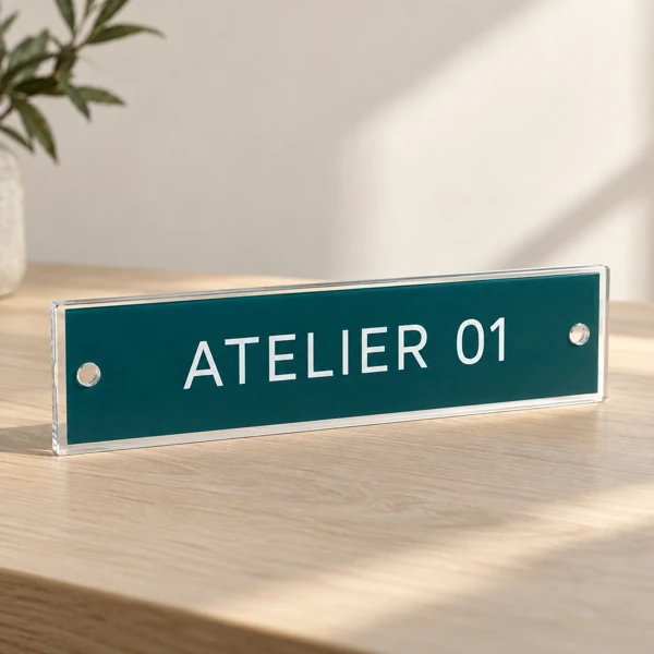 Door plates and room numbers · Flat print · AI preview