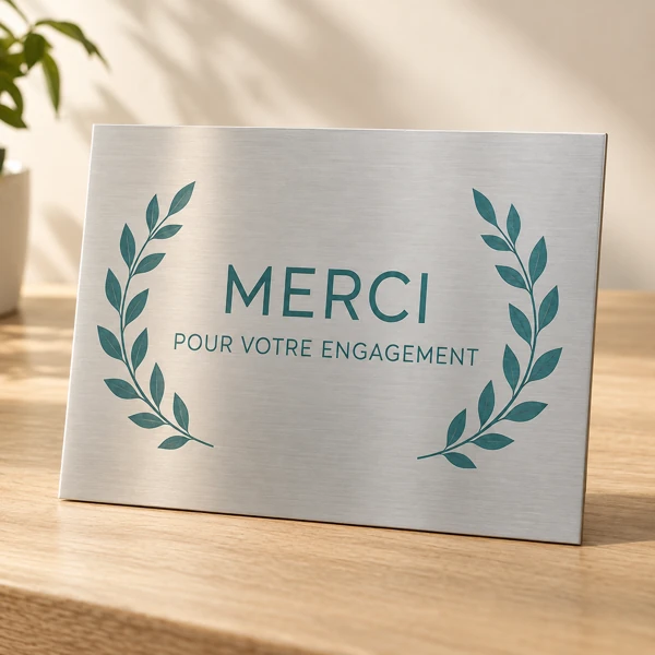 Commemorative and thank-you plaques · Flat print · AI preview