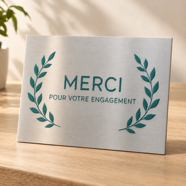 Commemorative and thank-you plaques · Raised print · AI preview