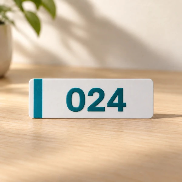 Labels for lockers, changing rooms and shelving · Raised print · AI preview