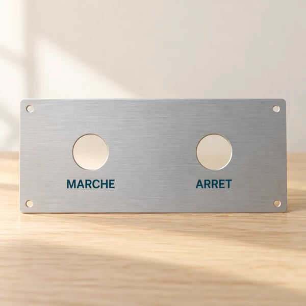 Front panels, control plates, enclosures · Flat print · AI preview