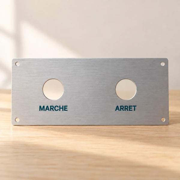 Front panels, control plates, enclosures · Raised print · AI preview