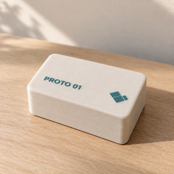Prototypes and pilot runs with the final marking · Raised print · AI preview