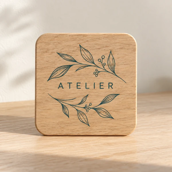 Coasters with your logo · Flat print · AI preview