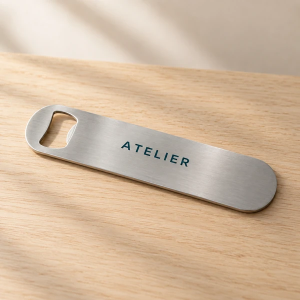 Bottle openers, rulers, flat metal objects · Flat print · AI preview