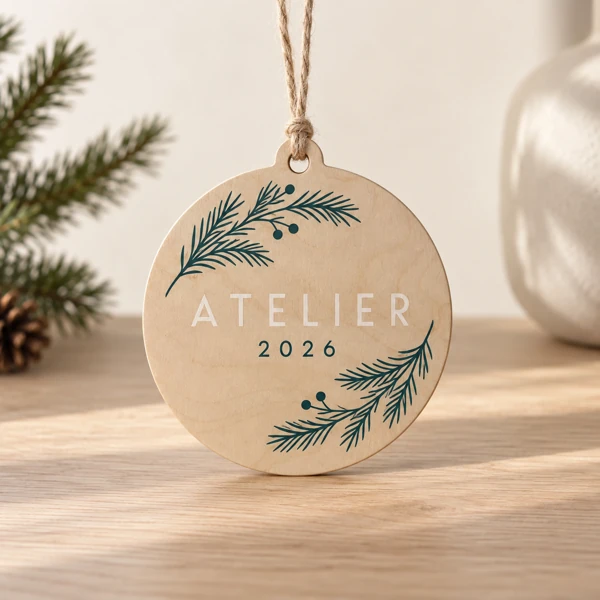 Tree decorations with your logo · Flat print · AI preview