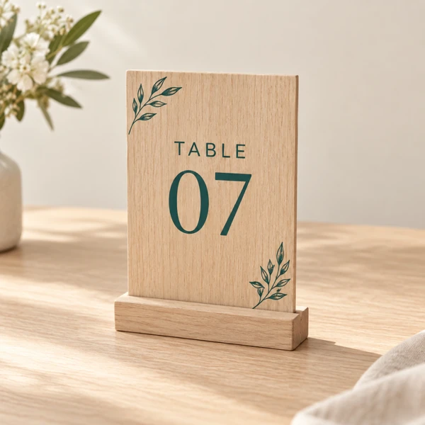 Table talkers and table numbers · Flat print · AI preview