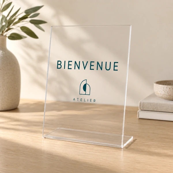 Counter displays and acrylic stands · Flat print · AI preview