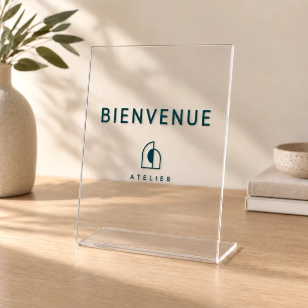 Counter displays and acrylic stands · Raised print · AI preview