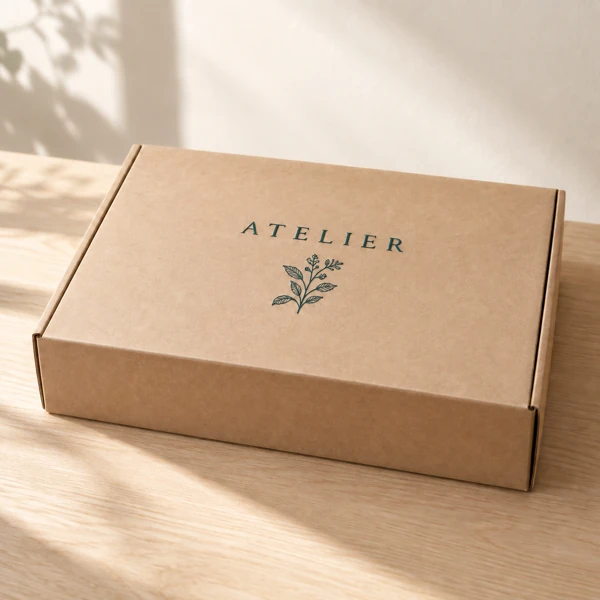 Gift boxes and cardboard packaging · Raised print · AI preview