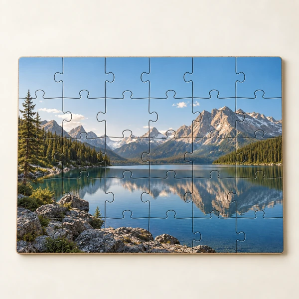 Wooden photo jigsaw · Flat print · AI preview