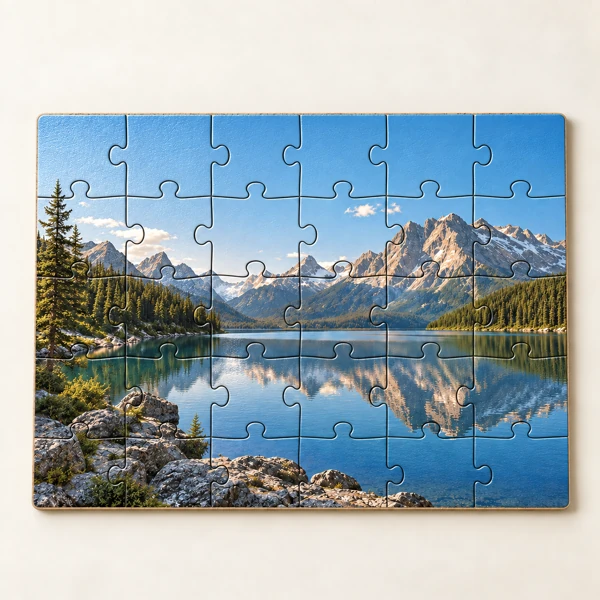 Wooden photo jigsaw · Raised print · AI preview