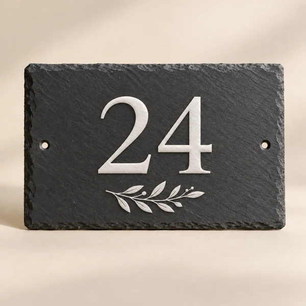 Slate house sign · Raised print · AI preview