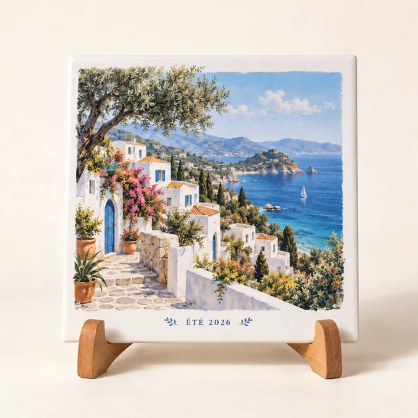 Holiday keepsake ceramic tile · Flat print · AI preview