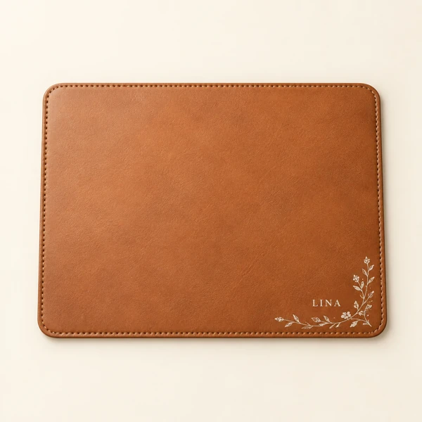 Leather desk pad or mouse mat · Flat print · AI preview