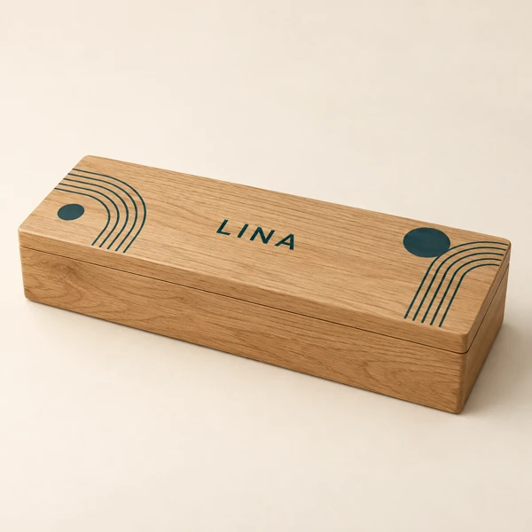 Wooden desk storage box · Flat print · AI preview