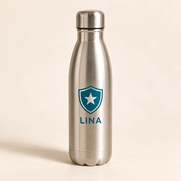 Club or team stainless steel bottle · Flat print · AI preview