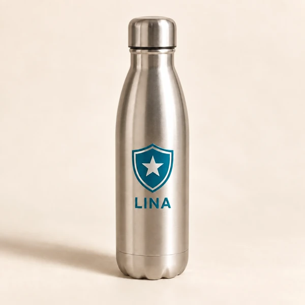 Club or team stainless steel bottle · Raised print · AI preview