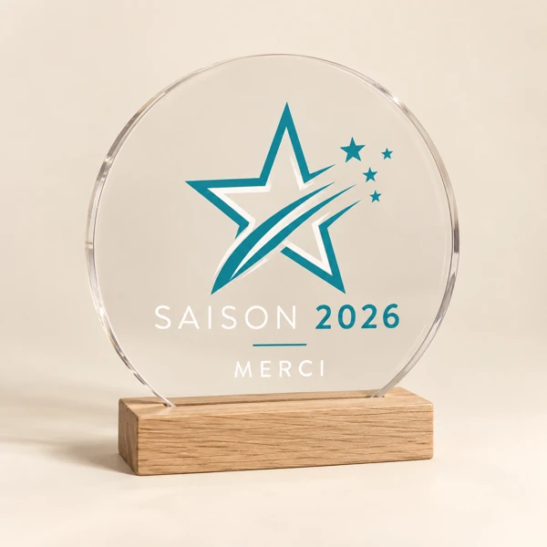 Acrylic trophy of the season · Flat print · AI preview