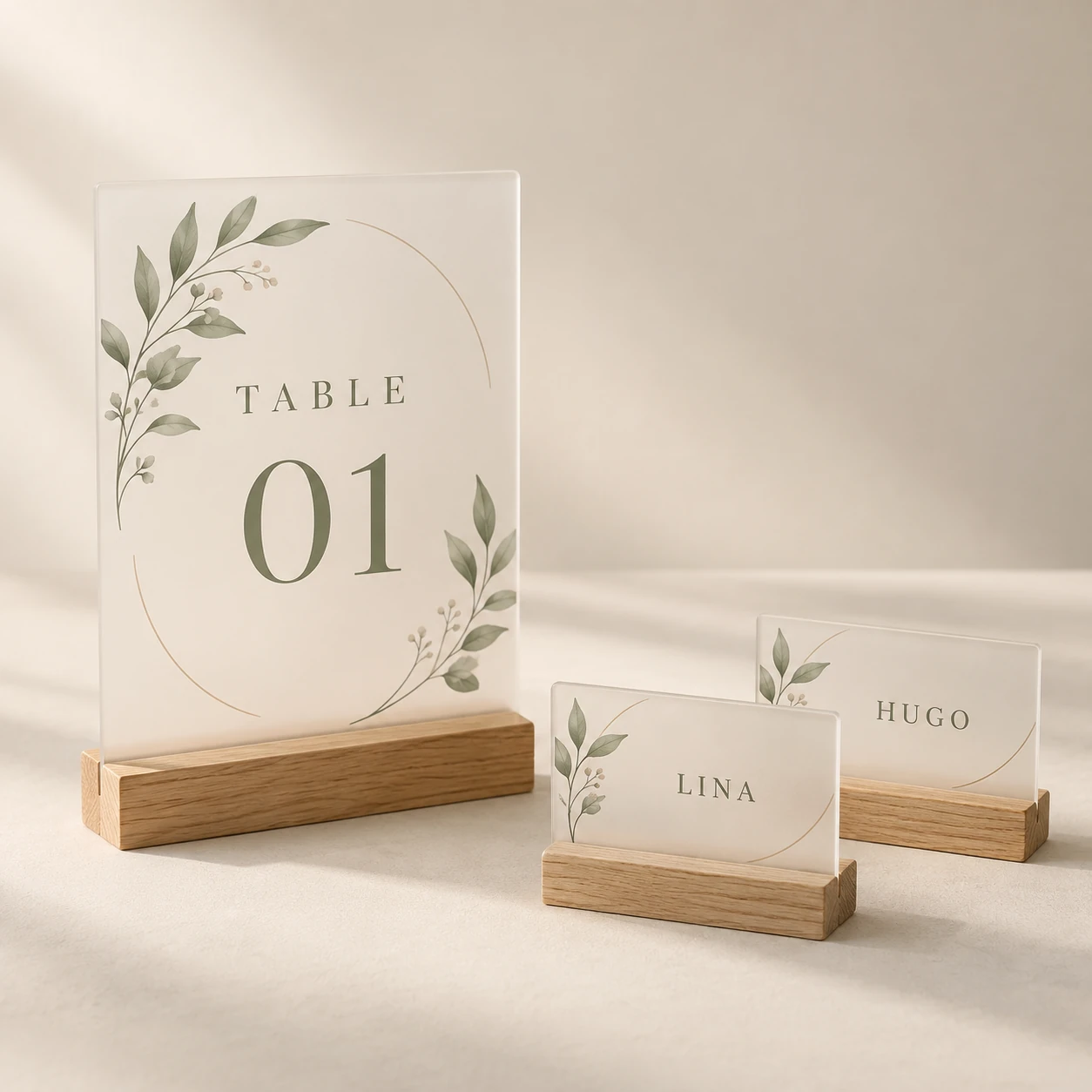 Wedding place cards and table signs