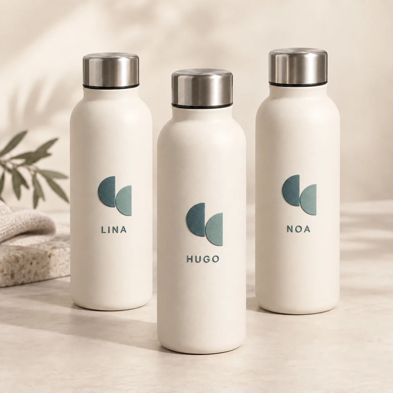 Named bottles for your team — See the raised-ink preview
