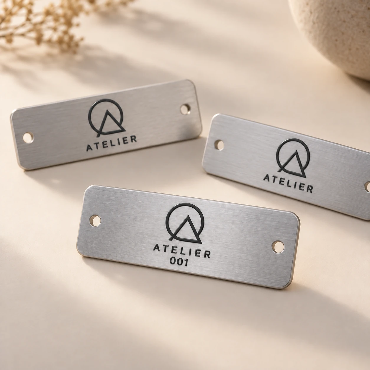 Brand plates for your creations — See the raised-ink preview