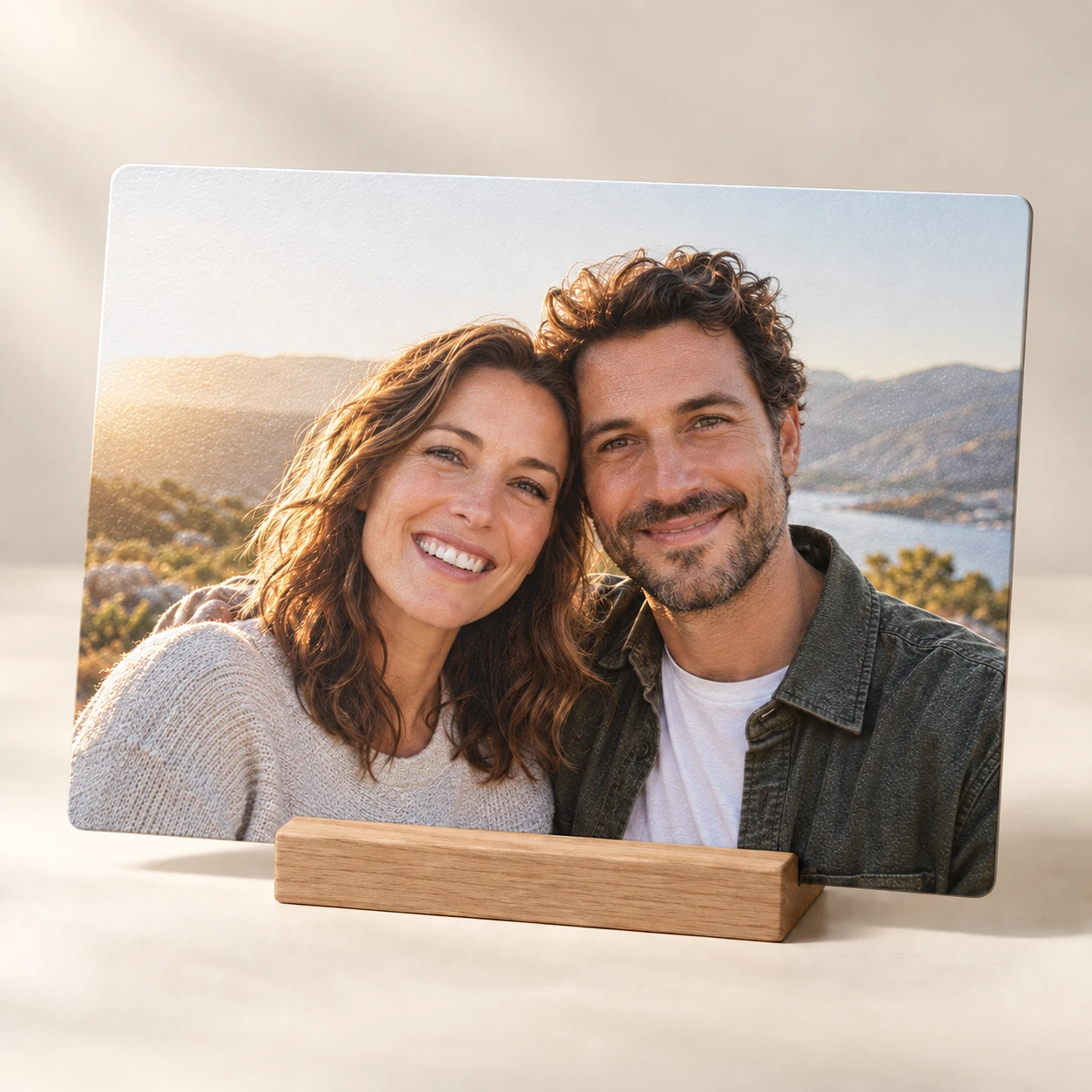 Photo portrait on a decorative plaque — See the raised-ink preview