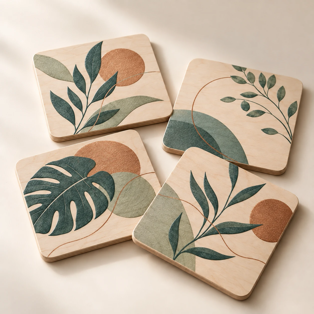 Personalised coaster set — See the raised-ink preview