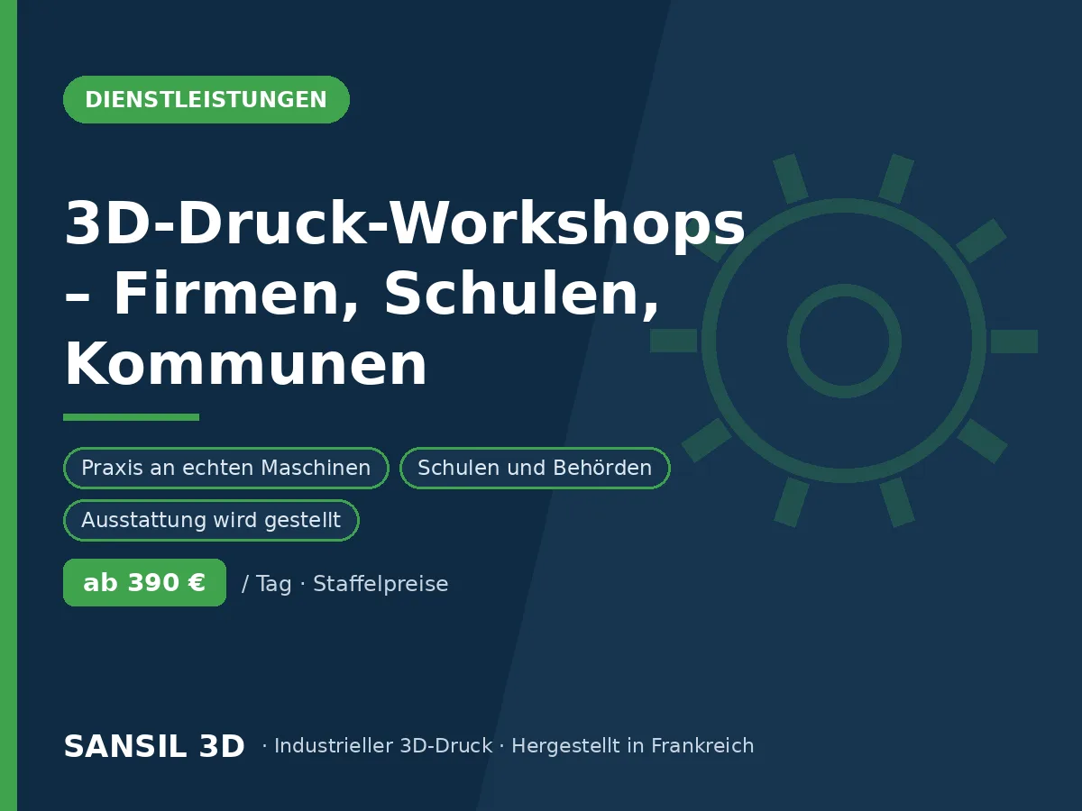 3D-Druck-Einführungsworkshops – Unternehmen, Schulen, Kommunen