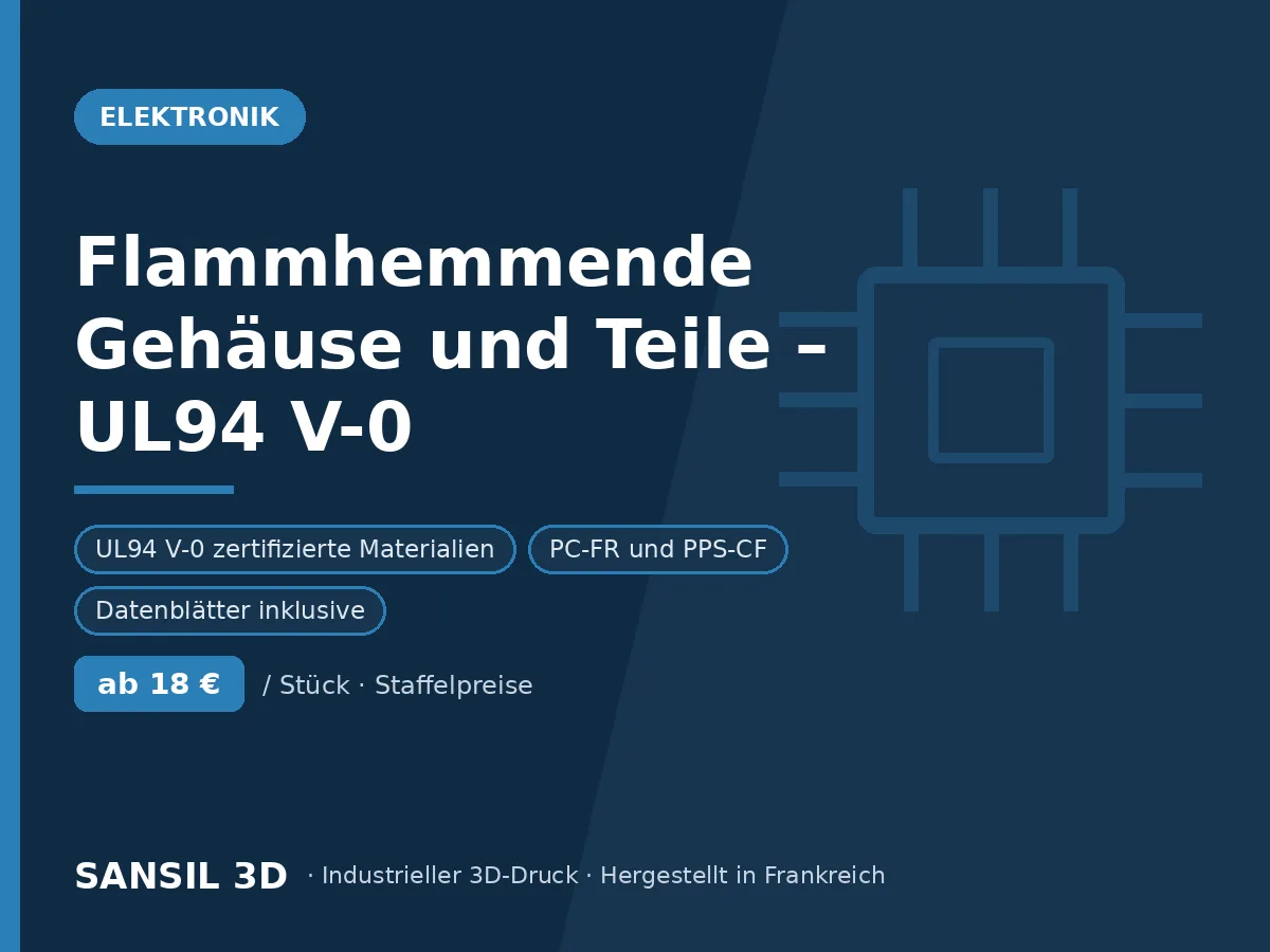Flammgeschützte Gehäuse und Teile – Werkstoffe nach UL94 V-0