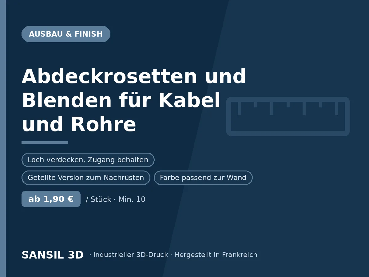 Abdeckrosetten und Blenden für Kabel und Rohre