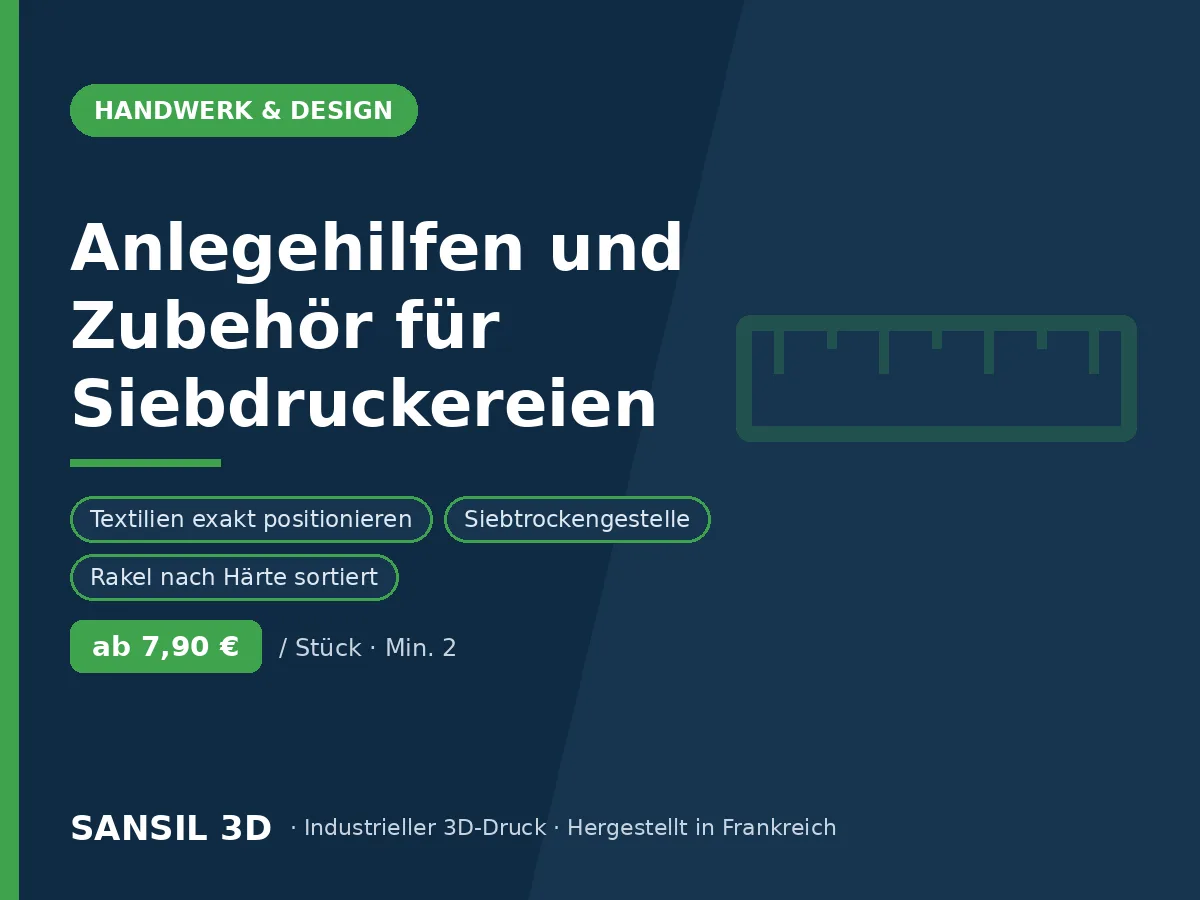 Distanzstücke, Rahmenhalter und Zubehör für Siebdruckereien