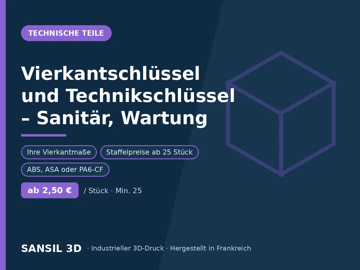 Vierkantschlüssel und technische Schlüssel – Armaturen, Instandhaltung
