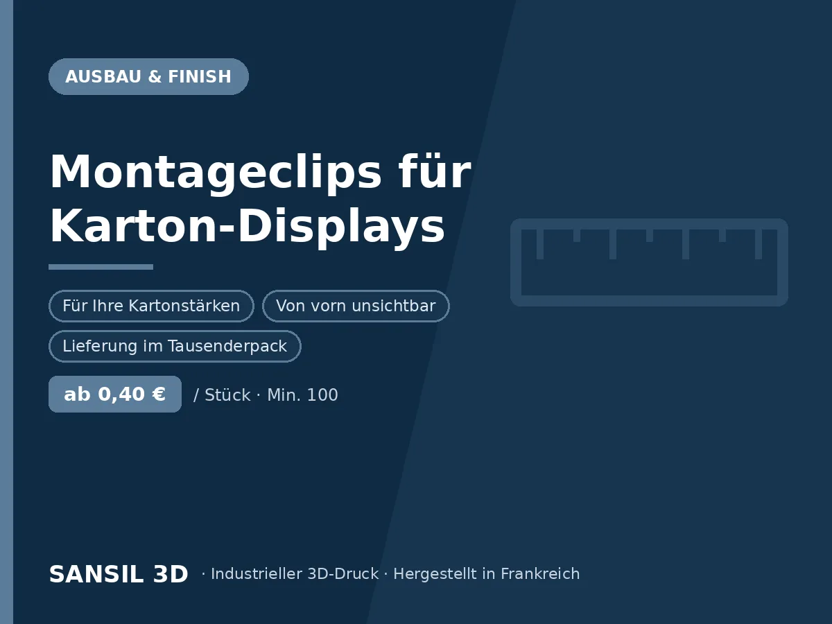 Steckverbinder und Montageclips für Kartondisplays