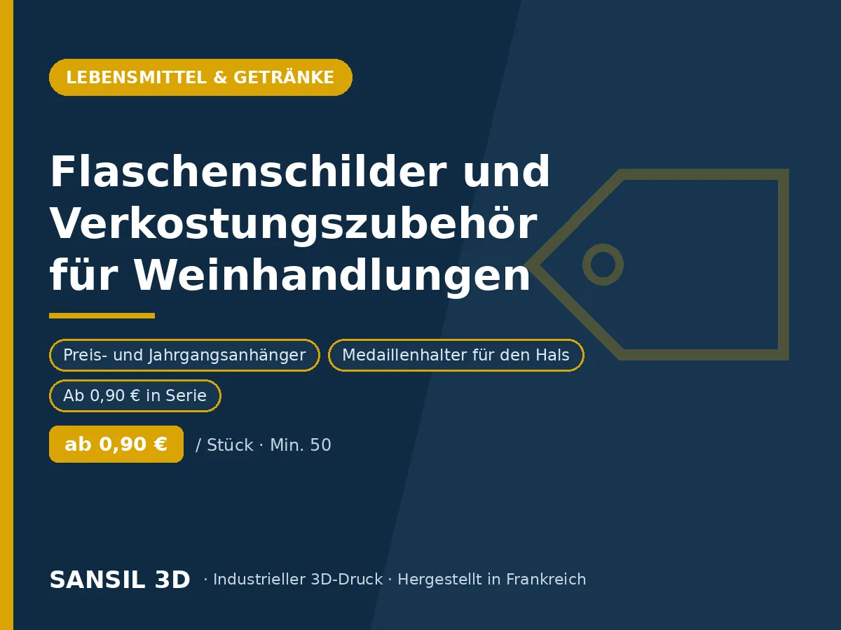 Flaschenanhänger und Verkostungsständer für Weinhändler