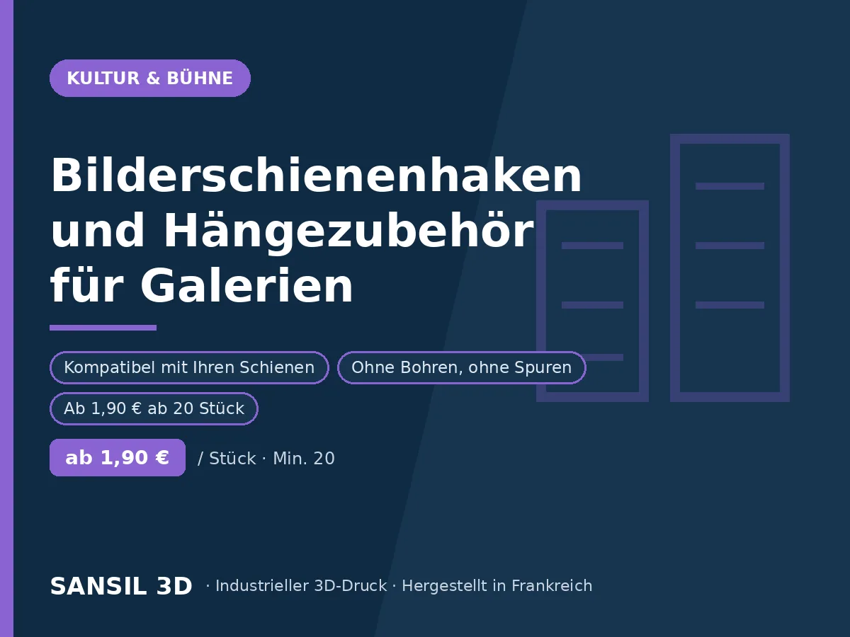 Bilderschienenhaken und Hängezubehör für Galerien