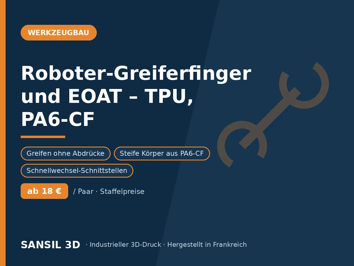 Greiferfinger und Greifbacken für Roboter (EOAT) – TPU, PA6-CF