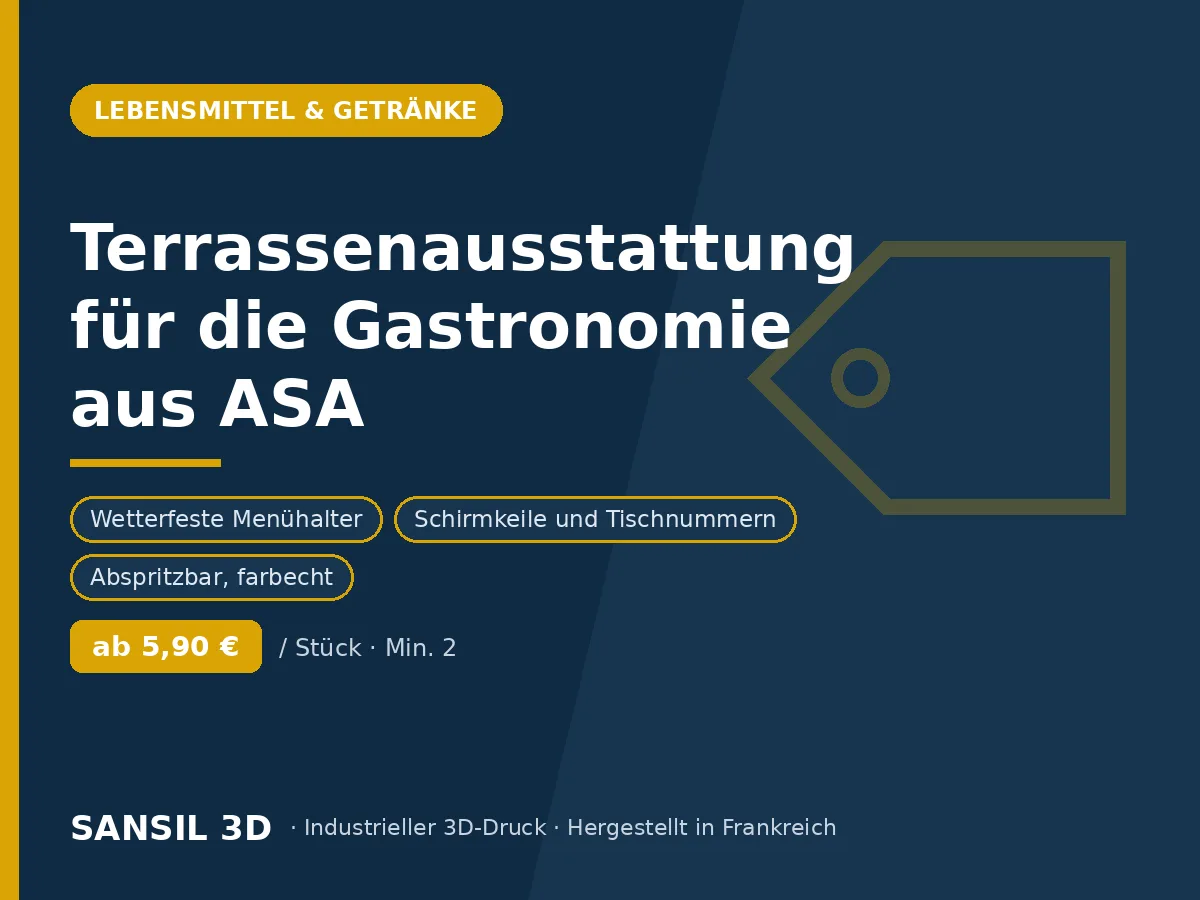 Terrassenausstattung für die Gastronomie aus UV-beständigem ASA
