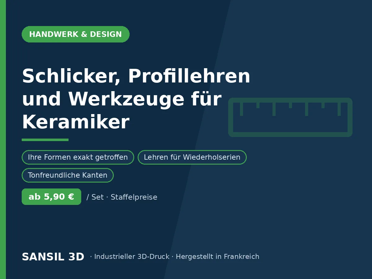 Schlingen, Profilschablonen und Werkzeuge für Keramiker